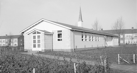 Historische foto van de Molukse kerk in Appingedam